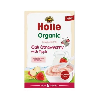 Holle auzu pārslu piena putra ar zemenēm un āboliem zīdaiņiem no 6 mēn. 250 g