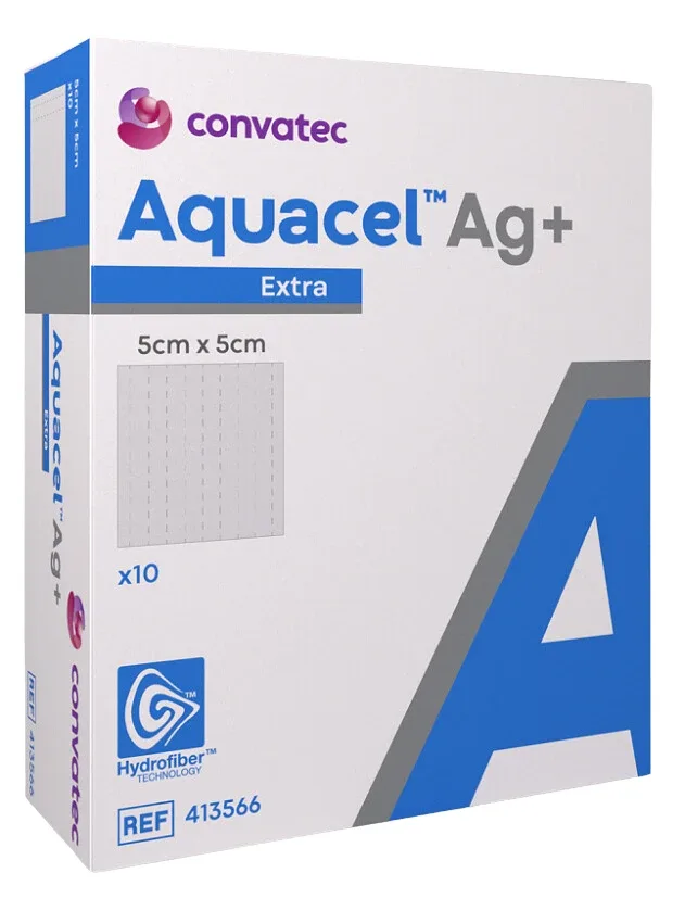 Aquacel Extra Ag+ brūču pārsējs 5 x 5 cm, 10 gb.