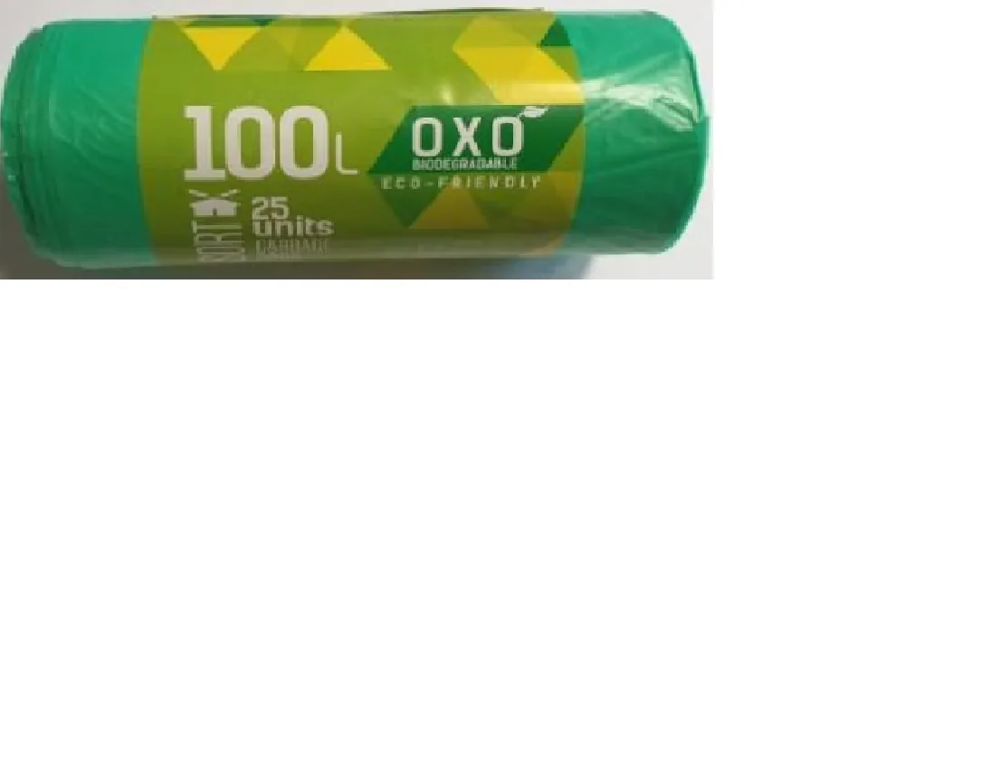 ATKRITUMU MAISI HDPE BIO, 100L, ZAĻAS, 70X100CM, 18MK, 25GAB