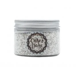 DEKORI CUKURA PĒRLĪTES MINI BALTAS, SUDRABA 130G CAKE&BAKE
