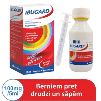 Ibugard 100 mg/5 ml suspensija iekšķīgai lietošanai 120 ml