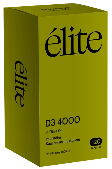 Elite D3 4000 in olive oil kapsulas, 120 gab.