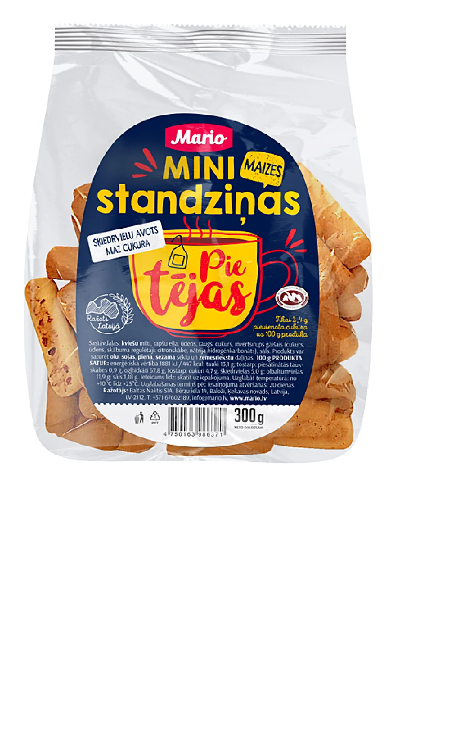 MAIZES STANDZIŅAS MARIO MINI PIE TĒJAS, 300G