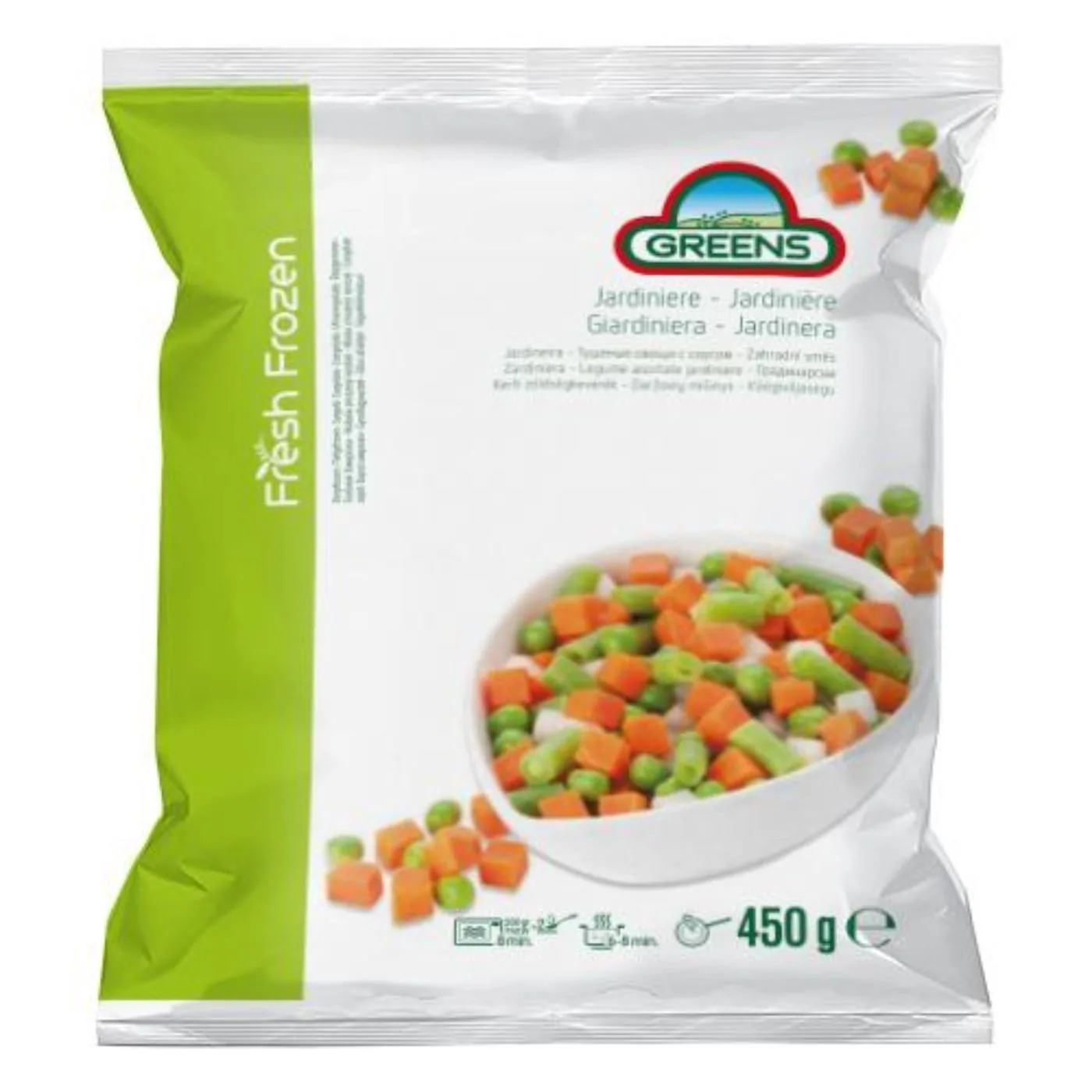 SALDĒTS DĀRZEŅU MAISĪJUMS GREENS JARDINIERE, 450G IQF