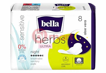 HIGIĒNISKĀS PAKETES BELLA HERBS ULTRA NIGHT 8GB.