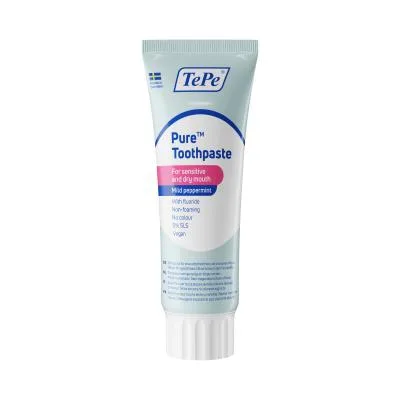 Tepe Pure zobu pasta jutīgai-sausai mutei, ar piparmētru garšu 75 ml