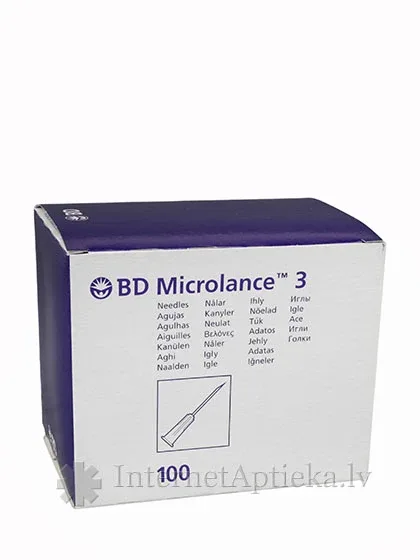 BD Microlance 3 adata - injekciju, 1.2 x 40 mm, 18 g, rozā, 100 gb.