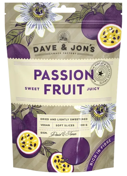 Dave&Jons žāvētas marakujas šķēles, 100 g