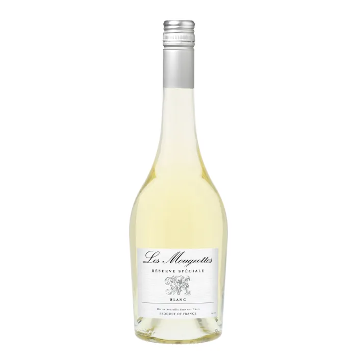 Sauss baltvīns ar aizsargātu ģeogrāfiskās izcelsmes norādi Les Mougeottes Reserve Speciale Blanc pays D'oc 13% 0,75 l