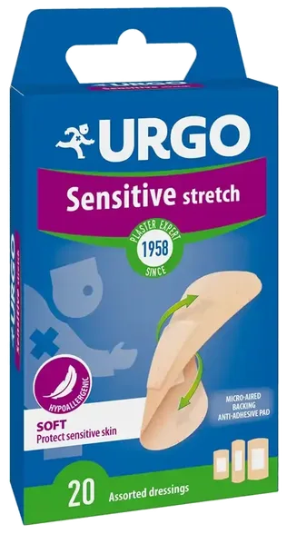 Urgo Sensitive Stretch elastīgs plāksteri, 20 gab.