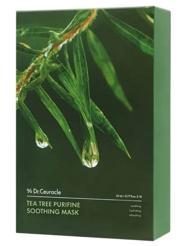 Dr. Ceuracle Tea Tree Purifine nomierinošā auduma maska, 10 x 23 ml