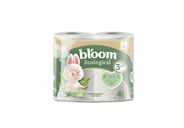 TUALETES PAPĪRS BLOOM ECOLOGICAL 3K.4RUĻĻI
