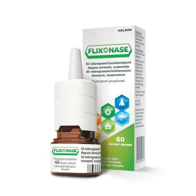 Flixonase 50 mikrogrami/ izsmidzinājumā deguna aerosols, suspensija 60 devas
