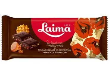 TUMŠĀ ŠOKOLĀDE SARKANĀ MAGONE KARAMEĻU LAIMA 90G