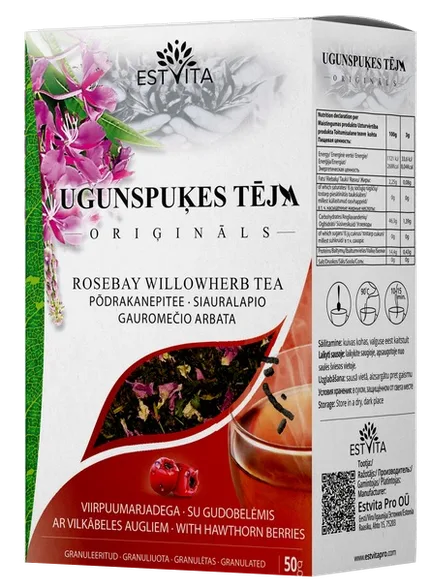 Estvita ugunspuķes tēja ar vilkābeles augļiem beramā tēja, 50 g
