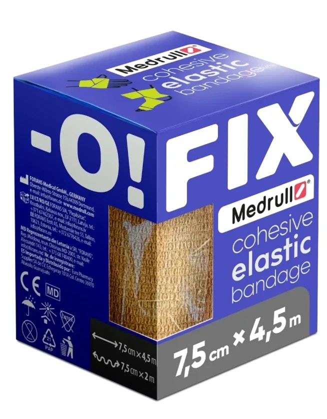 Medrull Fix-O Saite elastīgā 7,5 cm X 4,5 m, pašlīpoša, 1 gb.