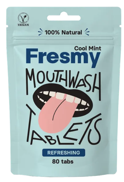 Fresmy Mouthwash Cool Mint zobu pastas tabletes, 80 gab.