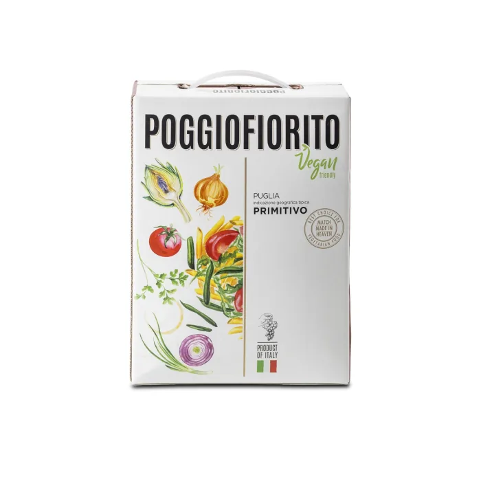 Красное вино Poggio Fiorito Primitivo Puglia 13%, 3 л