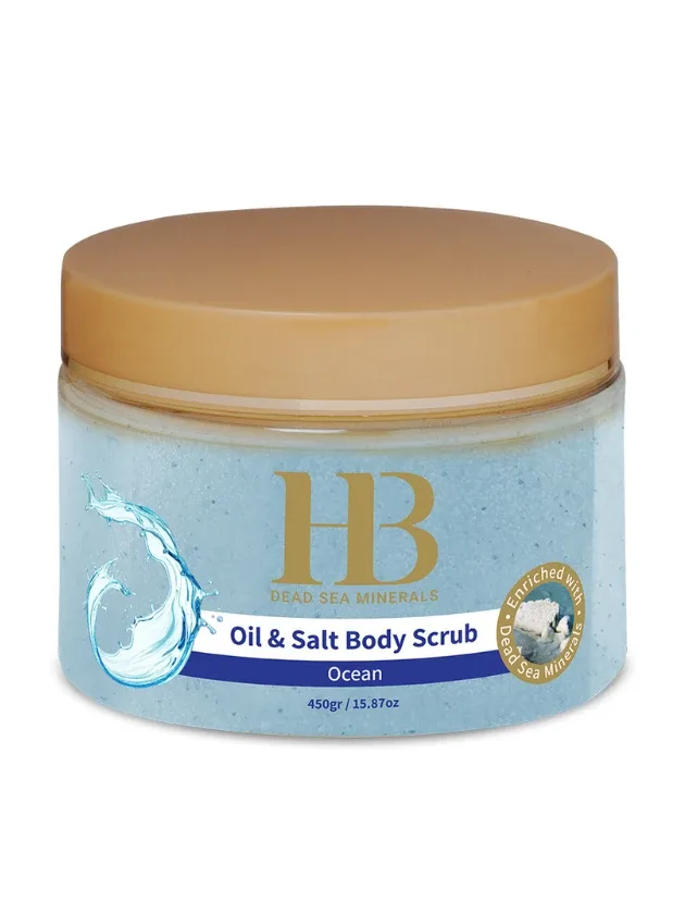 H&B eļļas un sāls ķermeņa skrubis okeāns, 450 g