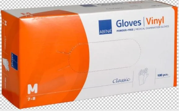 Cimdi vinila Abena Classic, bez pūdera, caursp., M izm., 100 gab