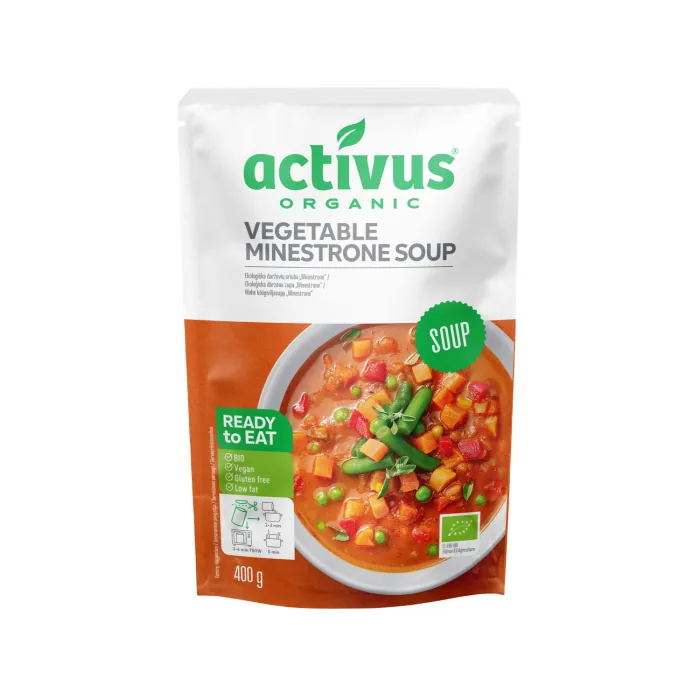 DĀRZEŅU ZUPA ACTIVUS MINESTRONE BIO 400G