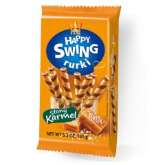 VAFEĻU TRUBIŅAS AR SĀĻO KARAMELI.HAPPY SWING 150G