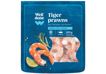 SALDĒTAS TĪĢERGARNELES 31-40 WELL DONE VĀRĪTAS AR ASTI 225G