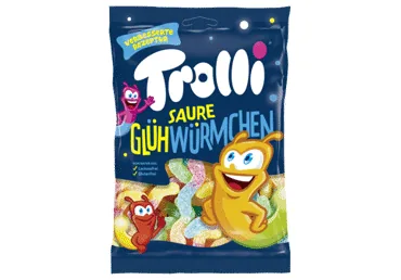 ŽELEJKONFEKTES TROLLI SOUR GLOWWORMS 200G