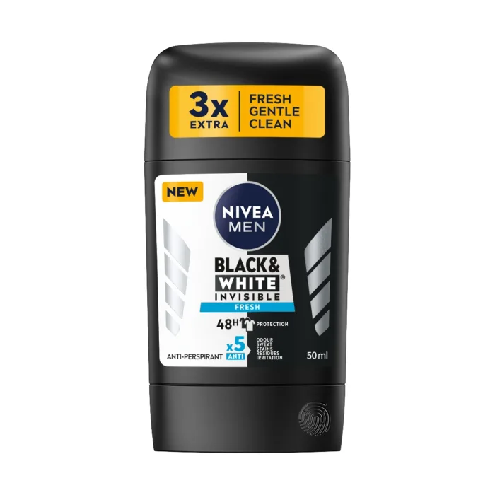 ANTIPERSPIRANTS ZĪMULIS VĪRIEŠIEM NIVEA MEN BLACK & WHITE INVISIBLE FRESH 50ML