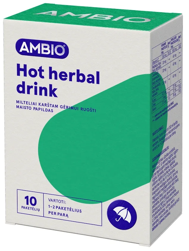 Ambio hot herbal drink pulveris karstā dzēriena pagatavošanai, 10 paciņas