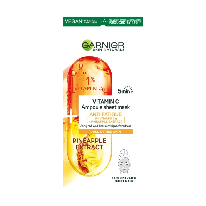 AMPULU MASKA GARNIER, PRET NOGURUMA PAZĪMĒM, SALVETE 15G