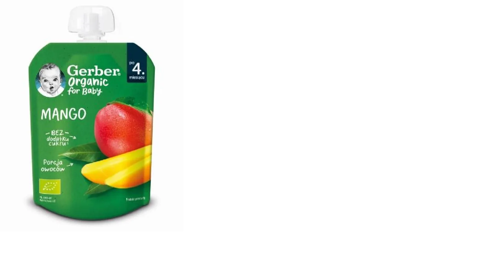 AUGĻU BIEZENIS GERBER ORGANIC, MANGO GARŠA, 4 MĒN., 80G