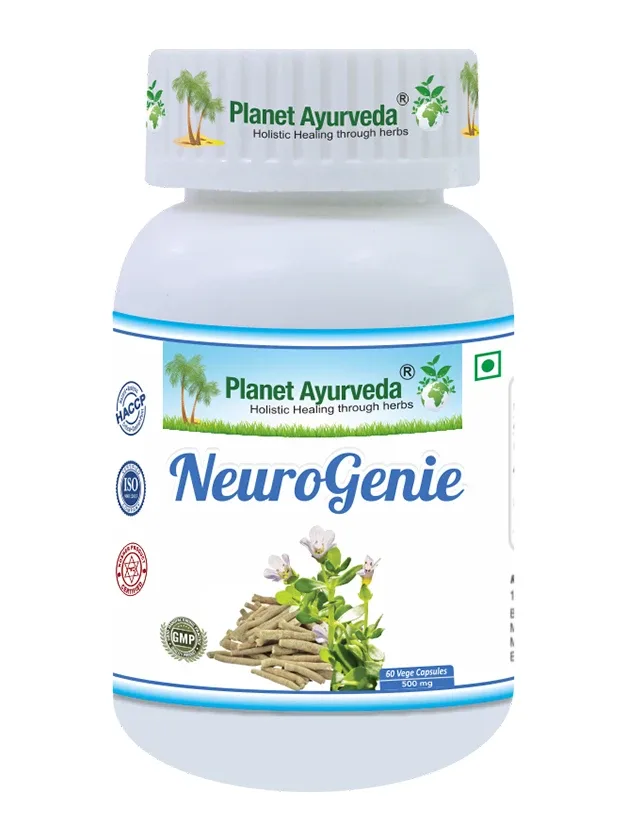 Planet Ayurveda® Neurogin Organic nervu toniks, 60 kapsulas