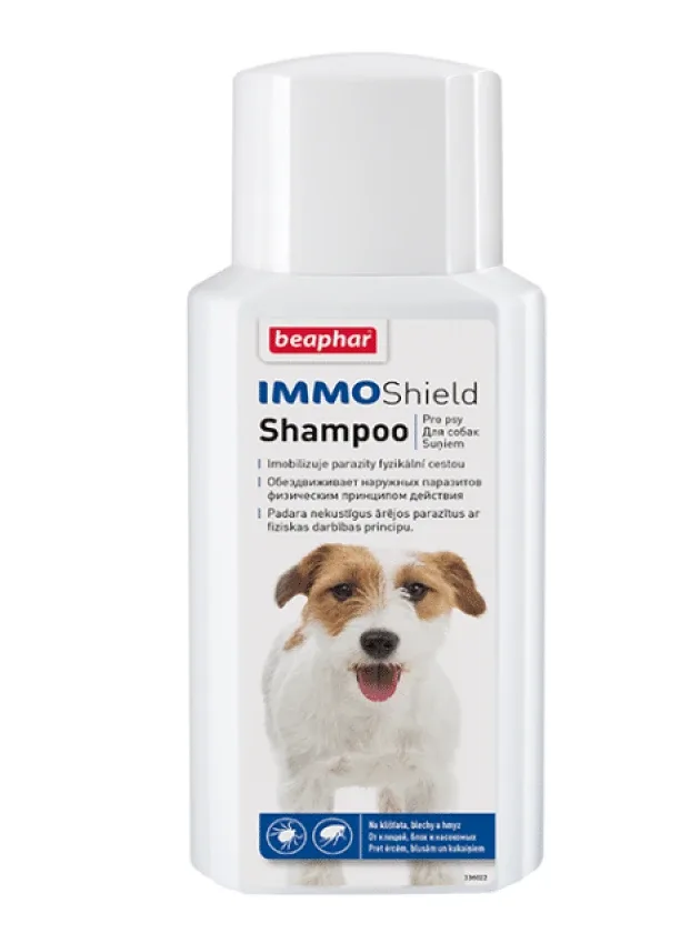 Beaphar Immo Shield iedarbīgs šampūns pret blusām, ērcēm suņiem, 200 ml