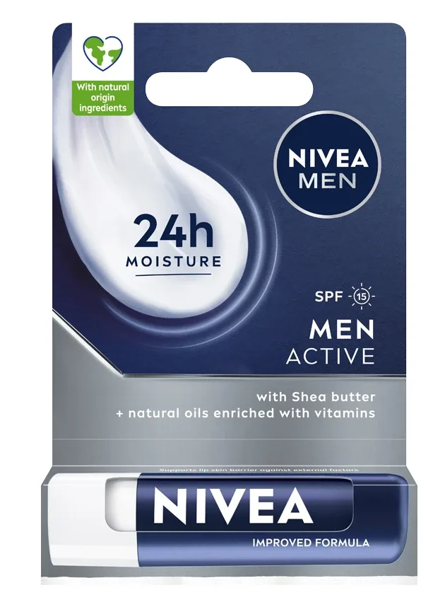 Nivea Care lūpu balzāms vīriešiem, 4,8 g