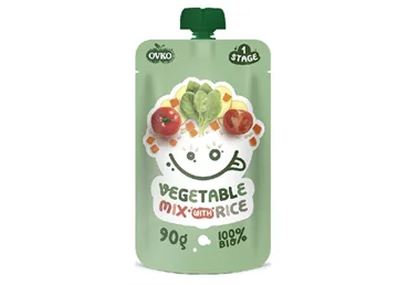 BIEZENIS OVKO BIO DĀRZEŅI AR RĪSIEM 8+ 90G
