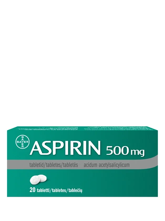 Aspirin 500 mg (aspirīns), 20 tabletes