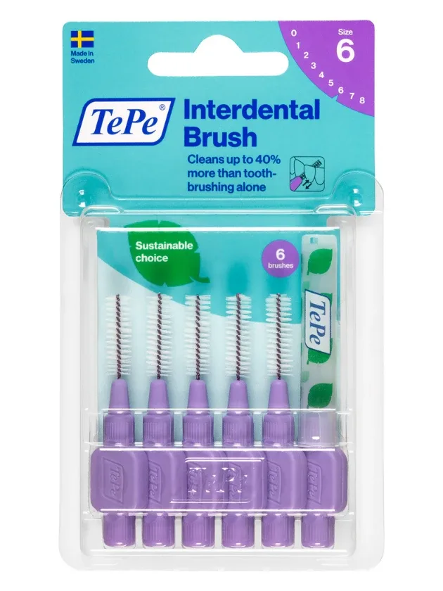 Tepe Interdental Brush starpzobu birstītes 1,1 mm, violeta, 6 gab.