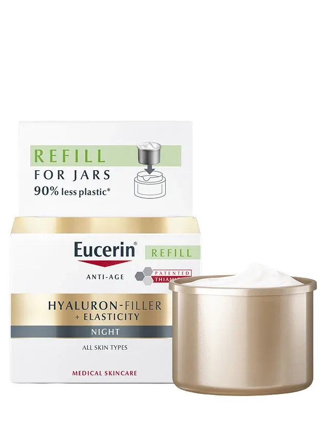 Eucerin Hyaluron-Filler + Elasticity nakts krēms uzpildes iepakojums, 50 ml