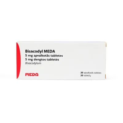 Bisacodyl 5 mg apvalkotās tabletes N30