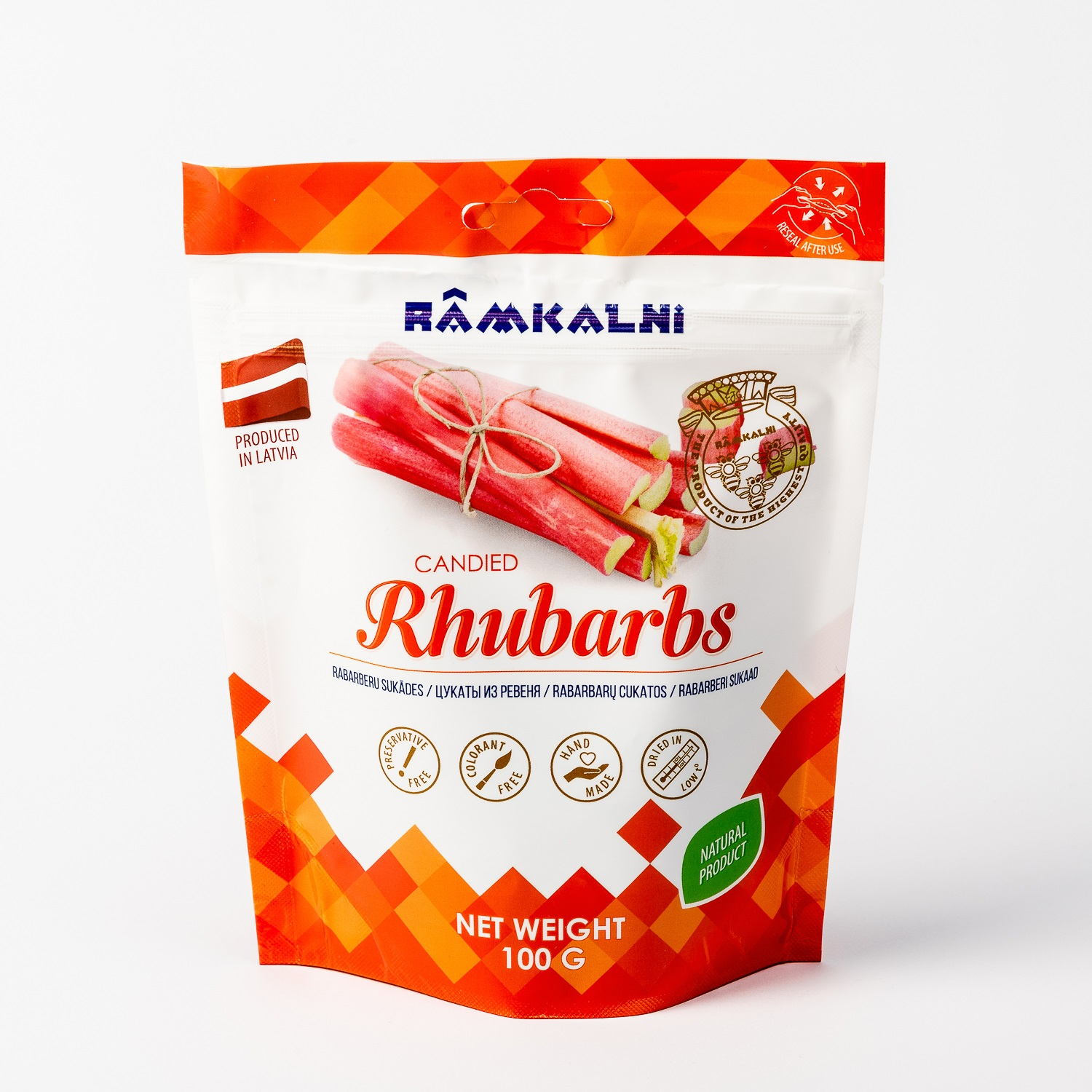 RABARBERU SUKĀDES RĀMKALNI, 100G