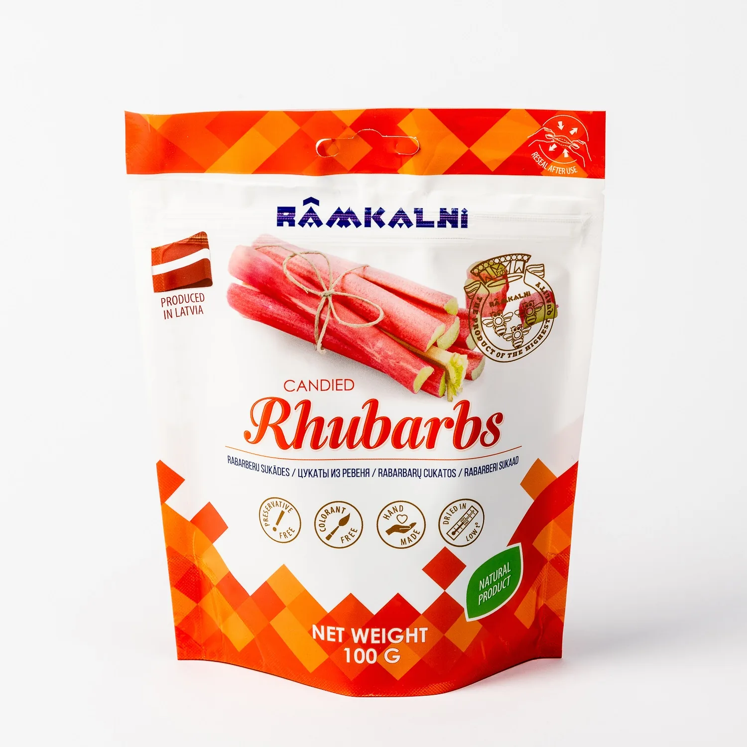 RABARBERU SUKĀDES RĀMKALNI, 100G