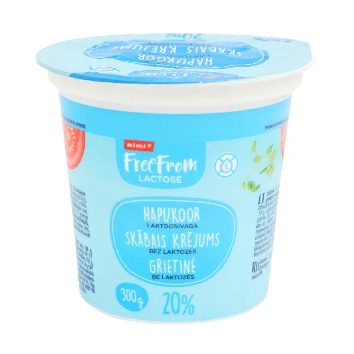 SKĀBAIS KRĒJUMS RIMI FREEFROM, BEZ LAKTOZES, 20% TAUKU 300G