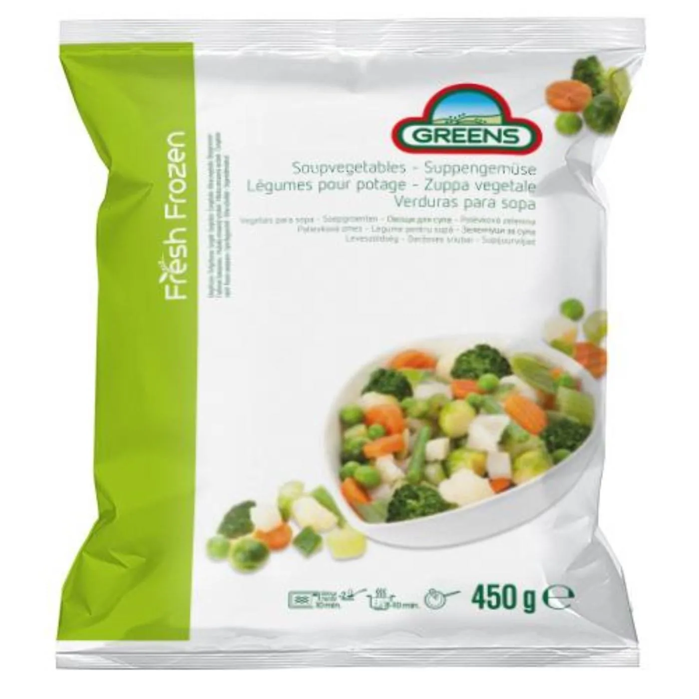 SALDĒTS DĀRZEŅU MAISĪJUMS ZUPAI GREENS,450G IQF