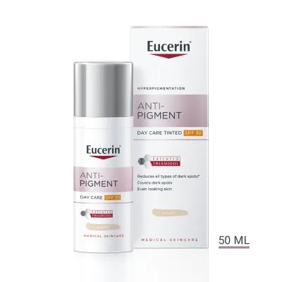 Eucerin Anti-Pigment tonējošais sejas krēms ar SPF 30 tumšo plankumu mazināšanai, gaišs tonis, 50 ml