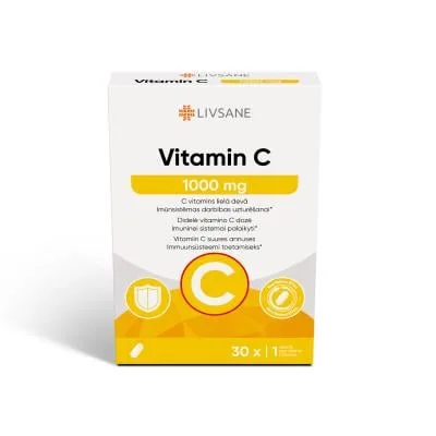 Livsane C vitamīns 1000 mg tabletes N30