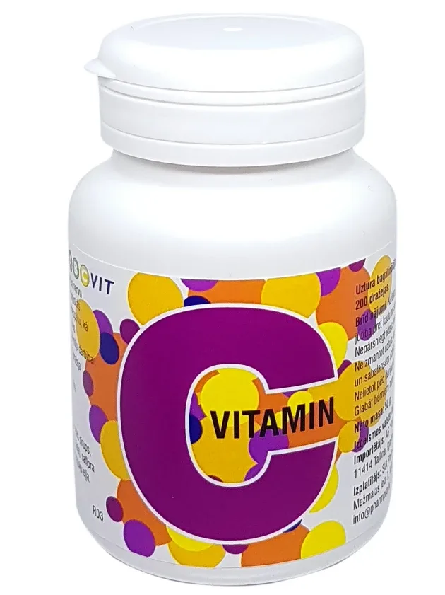 C vitamin askorbīnskābe 50 mg abcvit, 200 dražejas