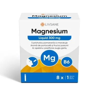 Livsane Magnesium 300 liquid+B6 vit. ampulas 30 ml N8
