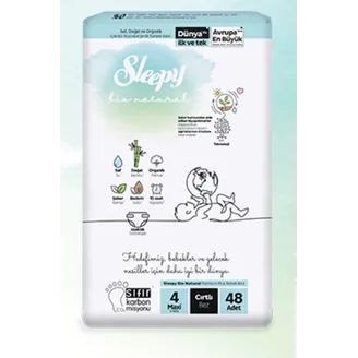 Autiņbiksītes Sleepy BIO Natural 4 7-16 kg 48 gab