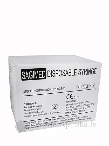 Sagimed šļirce 3 ml, 3-daļīga, ar adatu 0.8 x 38 mm, 100 gb.